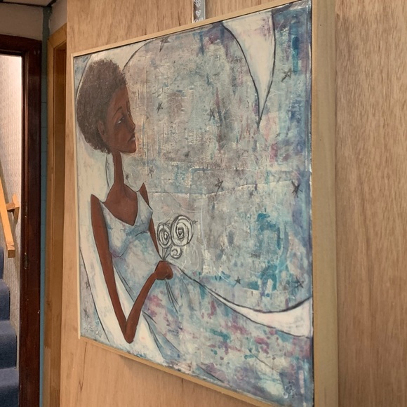 ORIGINAL PAINTING! ALLISON WEEKS THOMAS “Aluna” MIXED MEDIA ORIGINAL PAINTING! - Picture 3 of 10